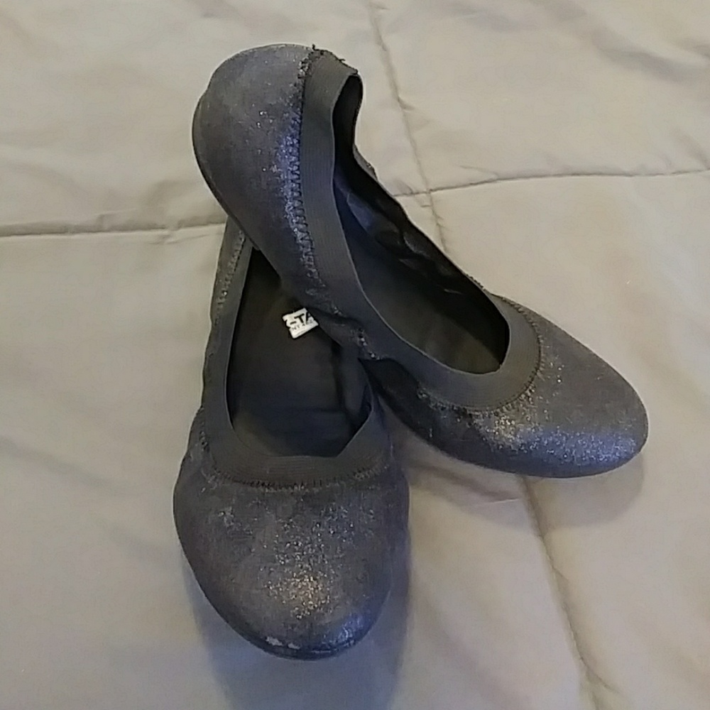 Ballet flat black sparkle shoes